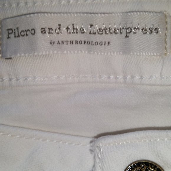 Anthropologie Pilcro and the Letterpress ivory denim skirt NWOT - Picture 6 of 8